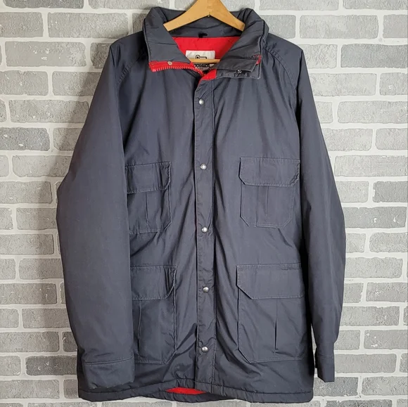 Woolrich Vintage Made in USA Blue Parka Jacket Winter Coat Mens Size XL Long